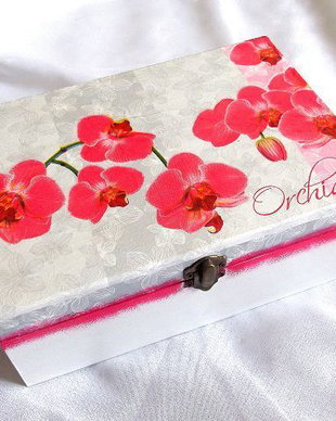 Cutie lemn cu orhidee  32517