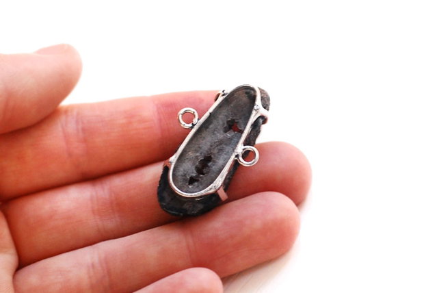 Conector agata druzy in rama argintata