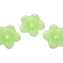 Margele din acril, frosted, floare, 18x5 mm, verzi