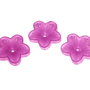 Margele din acril, frosted, floare, 18x5 mm, siclam