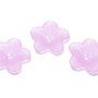 Margele din acril, frosted, floare, 18x5 mm, roz