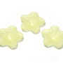 Margele din acril, frosted, floare, 18x5 mm, galbene