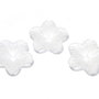 Margele din acril, frosted, floare, 18x5 mm, albe
