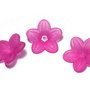 Margele din acril, frosted, floare, 21x6 mm, siclam