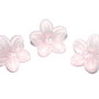 Margele din acril, frosted, floare, 21x6 mm, roz