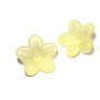 Margele din acril, frosted, floare, 21x6 mm, galbene