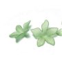 Margele din acril, frosted, floare, 27x7 mm, verzi