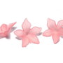 Margele din acril, frosted, floare, 27x7 mm, roz