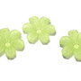 Margele din acril, frosted, floare, 30x9 mm, vernil