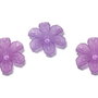 Margele din acril, frosted, floare, 30x9 mm, mov