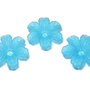 Margele din acril, frosted, floare, 30x9 mm, albastre