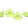 Margele din acril, frosted, floare, 9x4.5 mm, vernil