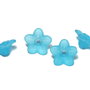 Margele din acril, frosted, floare, 9x4.5 mm, turcoaz