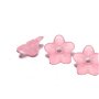 Margele din acril, frosted, floare, 9x5 mm, roz