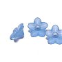Margele din acril, frosted, floare, 9x5 mm, albastre