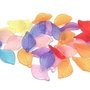 Margele din acril, frosted, frunza, 18x11 mm, mixte