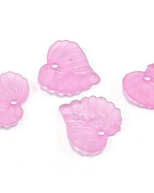 Pandantiv din acril, frosted, frunza, 15x15x2 mm