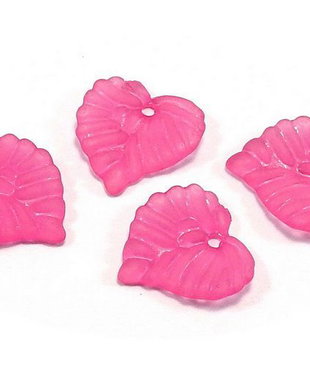 Pandantiv din acril, frosted, frunza, 15x15x2 mm
