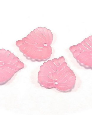 Pandantiv din acril, frosted, frunza, 15x15x2 mm
