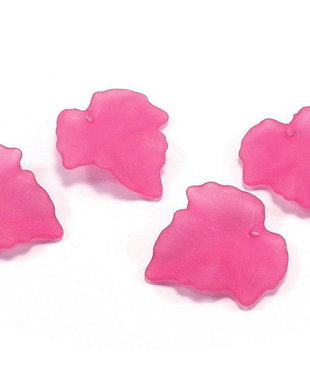 Pandantiv din acril, frosted, frunza, 24x23x3 mm