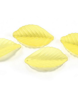 Pandantiv din acril, frosted, frunza, 36x18x3 mm