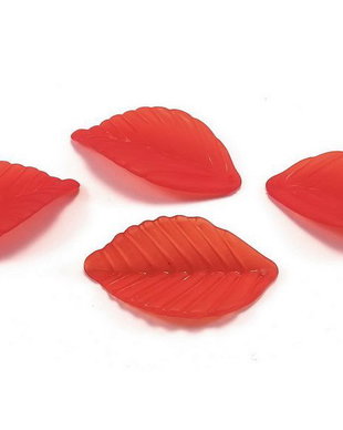 Pandantiv din acril, frosted, frunza, 36x18x3 mm