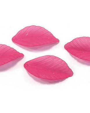 Pandantiv din acril, frosted, frunza, 36x18x3 mm