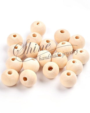Margele lemn natur, 10mm