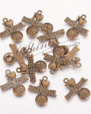 Charm I Love Basketball, bronz antichizat