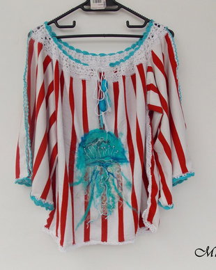 Bluza din tricot cu meduza impaslita - Deep water