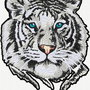 Decoratiune  tip applique embroidery Tigru alb
