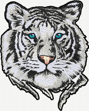 Decoratiune  tip applique embroidery Tigru alb