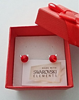 Cercei argint 925 Pisicuta cu piatra Swarovski Rivoli 6mm Siam
