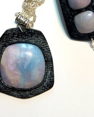 Purple stones,set bijuterii din lut polimeric