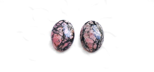 Pereche cabochoane rodonit   - G089
