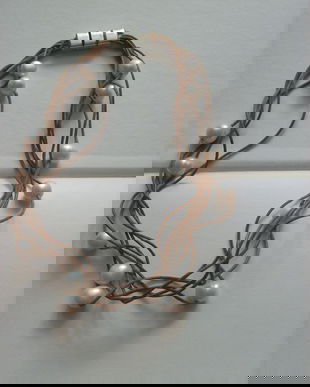 COLIER PERLE NATURALE ARGINT SI PIELE