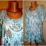 BLUZA TURCOAISE DANTELATA