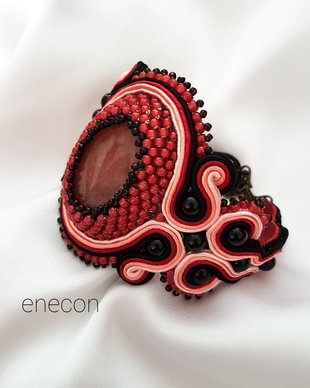 Bratara soutache visinie cu agat si onix