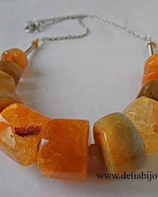 Colier agate galbene