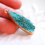 Agata druzy cu  margini electroplacate aur
