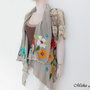 Cardigan de vara cu motiv floral impaslit