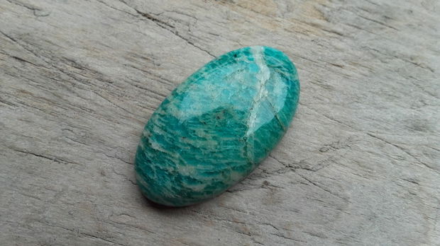 Cabochon amazonit rusesc, 30x18 mm