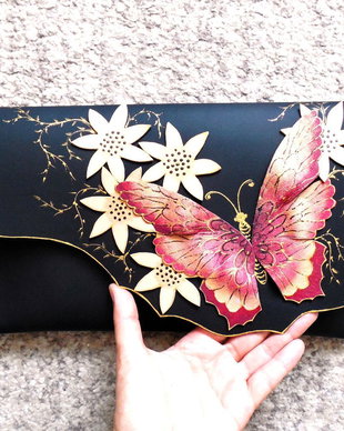 poseta plic handmade unicat din piele -  Ambassador