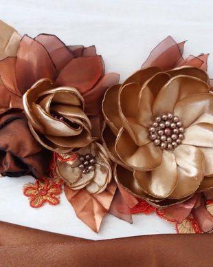 Brau/Cordon cu flori textile