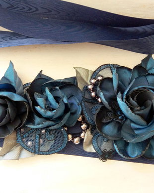 Brau/Cordon cu flori textile