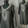 Kurta bumbac satinat beoderie manuala cristale