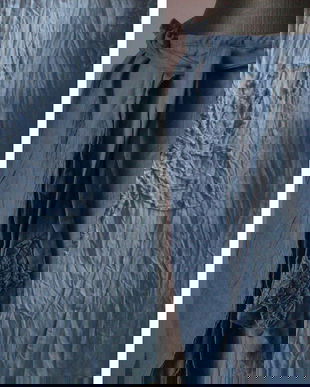 Fusta vaporoasa bumbac albastru