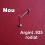 (2 bucati) Baza pentru cercei din argint 925 rodiat cu cupa mica pentru lipit