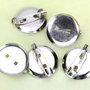 K0252 - (10 buc) Baza brosa, platou rotund, argintiu
