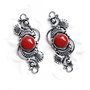 Set Pandante Coral in rama argintata